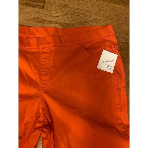 NWT Jaclyn Smith, women’s coral/orange high elastic waist straight leg pants XXL - Picture 5 of 10